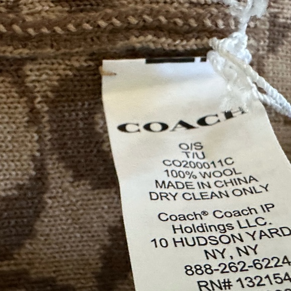 COACH SIGNATURE KNIT BEANIE:NWT KHAKI - Picture 8 of 10